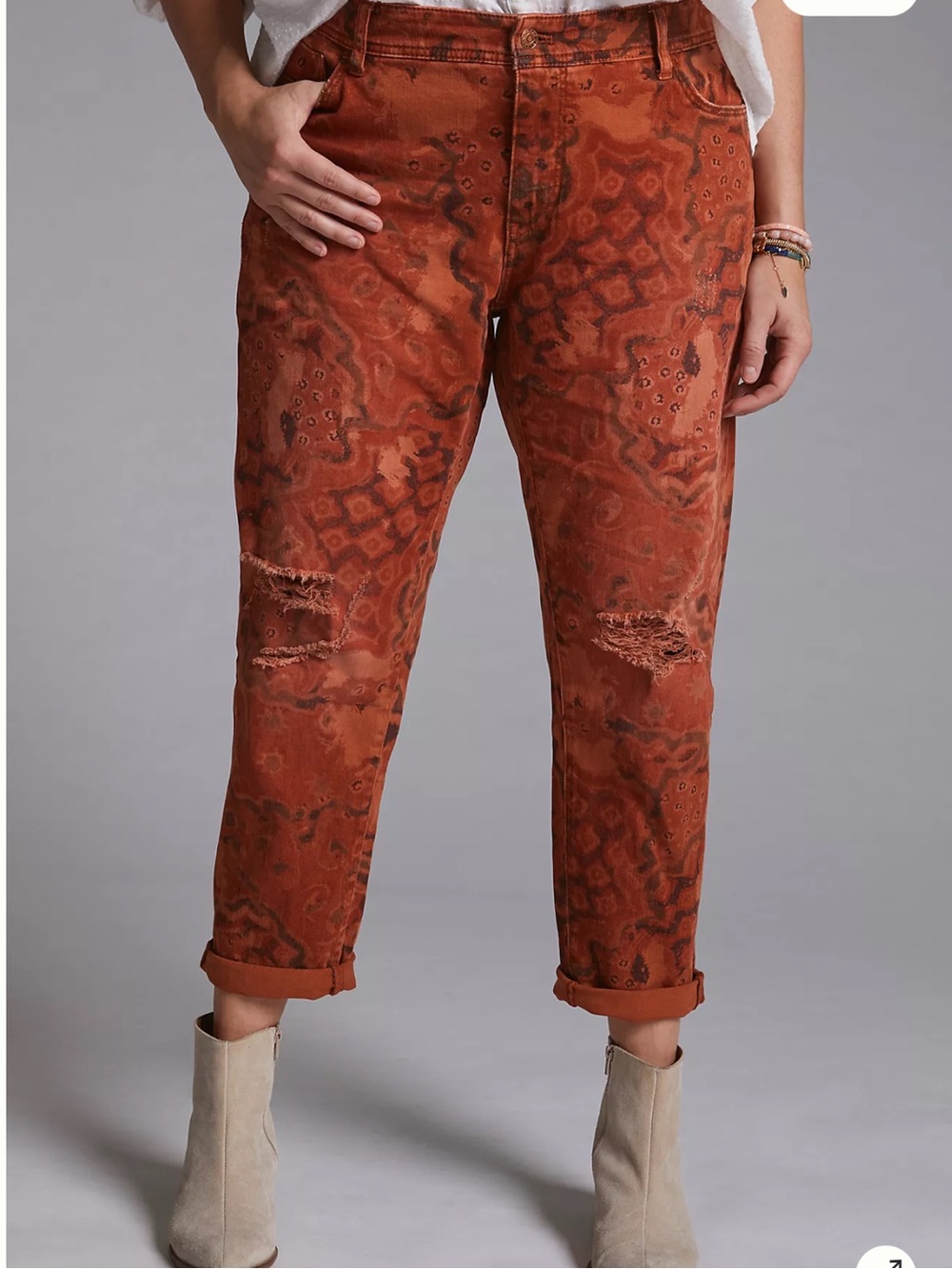 NWOT ANTHROPOLOGIE Pilcro Rust Distressed Jeans